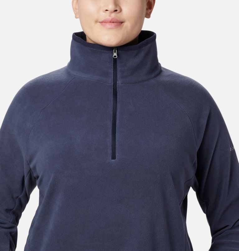 Women's Columbia Glacial IV 1/2 Zip Sweatshirts Navy | Plus Size CA-TL8A5